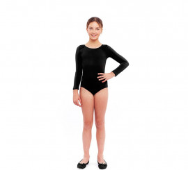 Black long sleeve bodysuit or jersey for girl