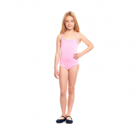 Knitted bodysuit or leotard with pink straps for girls