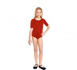 Red short sleeve bodysuit or jersey for girl