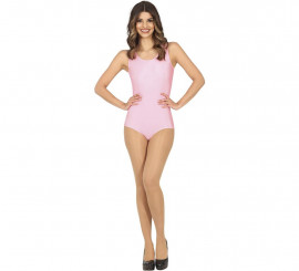 Pink sleeveless bodysuit or maillot for women