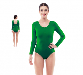 Dark green long sleeve bodysuit or jersey for women