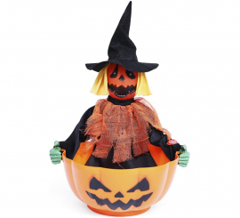 Bol con Calabaza Animado con Luz, Sonido y Movimiento 28x28x30