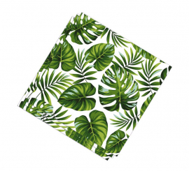 Bag of 12 napkins with leaf print