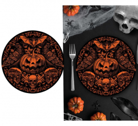 Bag of 6 Gothic Pumpkin Plates 23 cm