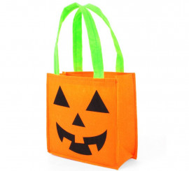 Bolsa Calabaza happy de fieltro de 17,5x7,5x30 cm