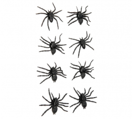 Bag with 8 Spiders 6 cm. to decorate for Halloween