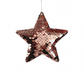 Bag of 2 Mauve Sequin Stars 8 cm