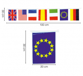 50m bag of 20x30cm plastic International Flag