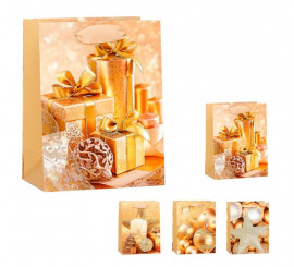 Saco de presente de Natal dourado 50,5X72,5X17,5 cm