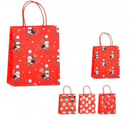 Red kraft Xmas Gift Bag 26X32X12 cm