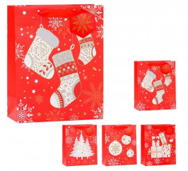 Saco de presente de Natal vermelho 18X23X10 cm