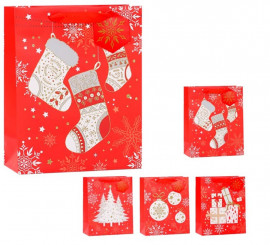 Saco de presente de Natal vermelho 26X32X12,5 cm