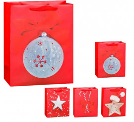 Saco de presente de Natal vermelho 26X32X12,5 cm
