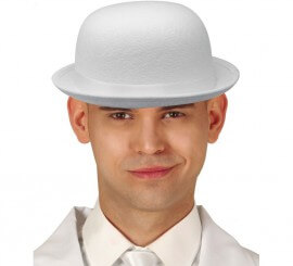 White Felt Bowler Hat