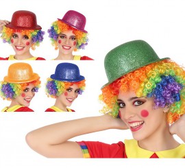 atosa costume da pagliaccio donna clown multicolore del circo taglia m