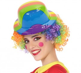 Multicolor Clown Bowler Hat