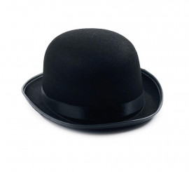 Classic black bowler hat for adults