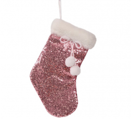 Christmas Boot with Pink Sequins of 28 cms