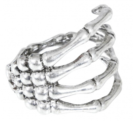 Pulseira de esqueleto de metal prateado