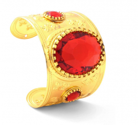 Brazalete Medieval con piedra roja