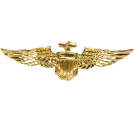 Broche de aviador dourado
