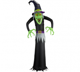 Bruxa inflável de Halloween com iluminação de 244 cm