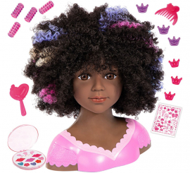 Busto Charlene Peinado y Maquillaje Súper Modelo Rizado