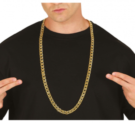 Long metallic gold chain