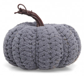 Calabaza decorativa gris de Algodón de 13x12 cm