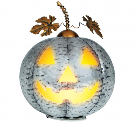 Silver Metallic Pumpkin with Light 16 cm