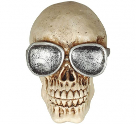 Resin Skull with Glasses 11 cm