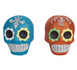 Calavera de Catrina Glitzer sortiert 17X16 cm