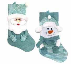 50 cm blue Christmas stocking in assorted models