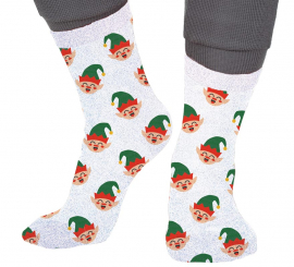 Glitter Elf Christmas Socks in sizes 22 to 41