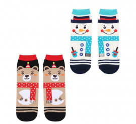 Christmas Socks Bear and Snowman in assorted models for adults