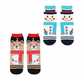 Christmas Socks Bear and Snowman Size 28-35 in assorted children's models