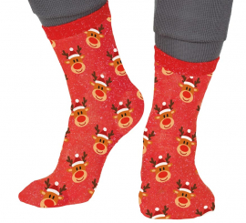 Glitter Reindeer Christmas Socks in sizes 22 to 41