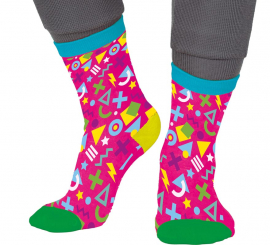 Calcetines rosas Años 80 para adultos