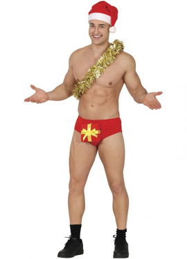 Adult Red Christmas Gift Boxer Shorts