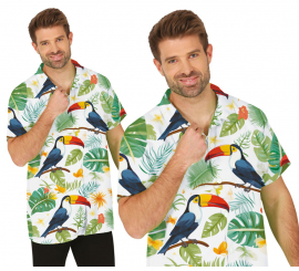 Adult white toucan print shirt