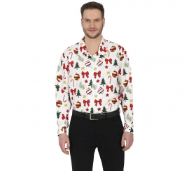 White Garlands printed shirt for men