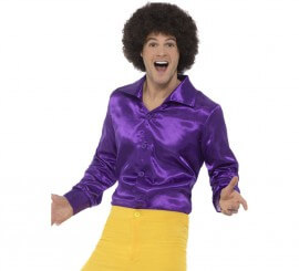 Camicia anni '60 - 70 viola per uomo