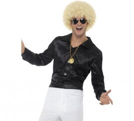 Maglietta degli anni '60 - 70 nera per uomo