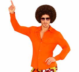 Men's Orange 70s Disco Shirt