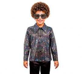 Boys Black Disco Bling Star Shirt