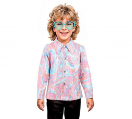 Boys Pink Psychedelic Disco Bling Shirt