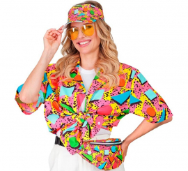 Multicolor 80s Printed Shirt for Adults