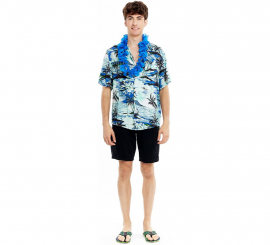 Men's Blue Palm Tree Hawaiian Shirt