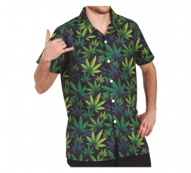 Adult Dark Green Marijuana Shirt