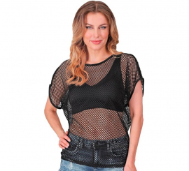 Camiseta feminina de malha preta